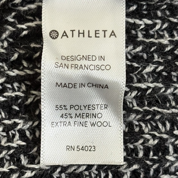Athleta Switchback Pullover Sweater V Neck Wool Blend Black Marl Size M - Picture 9 of 11